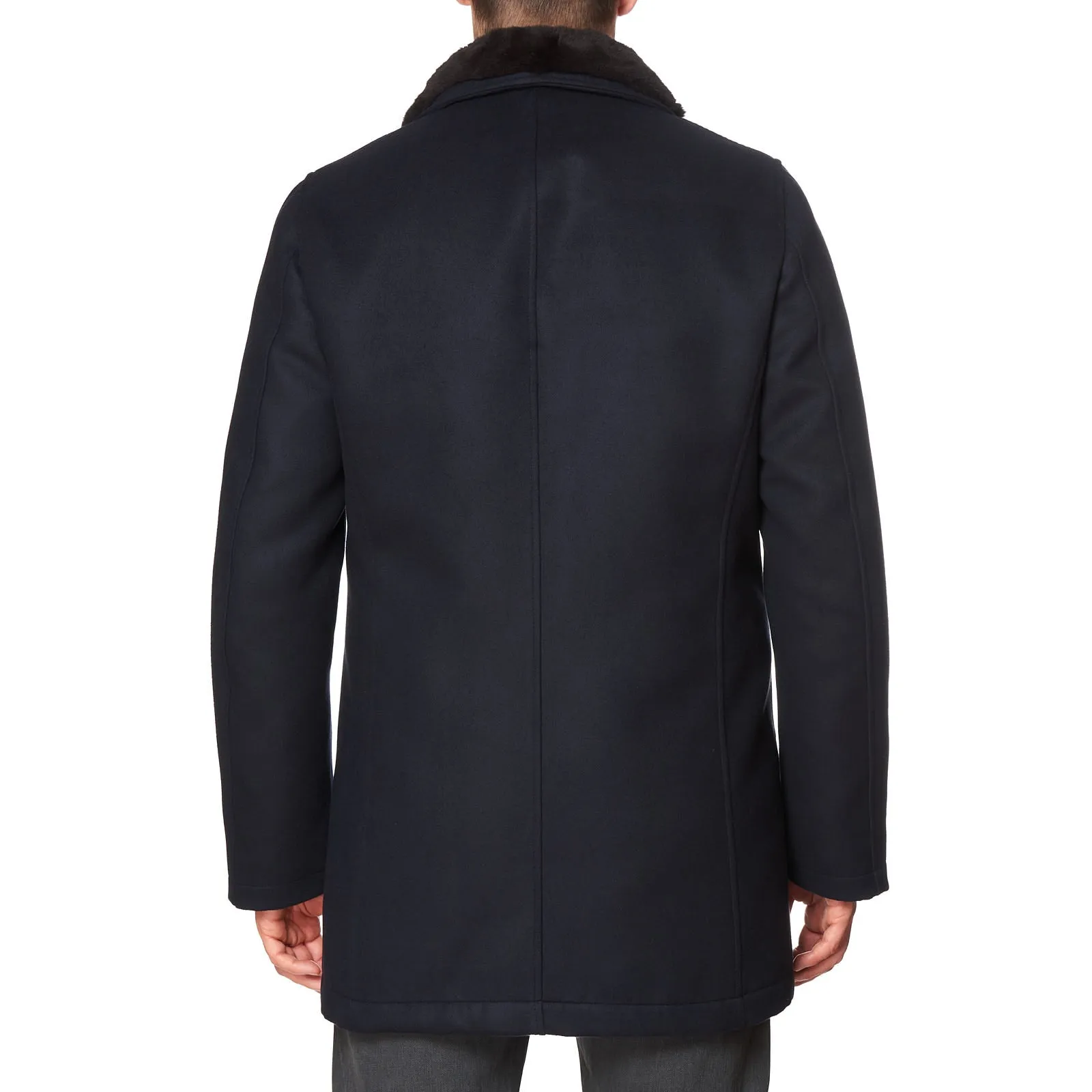 KITON KIRED "Emilius" Dark Blue Padded Jacket Coat Beaver Collar EU 50 US 40