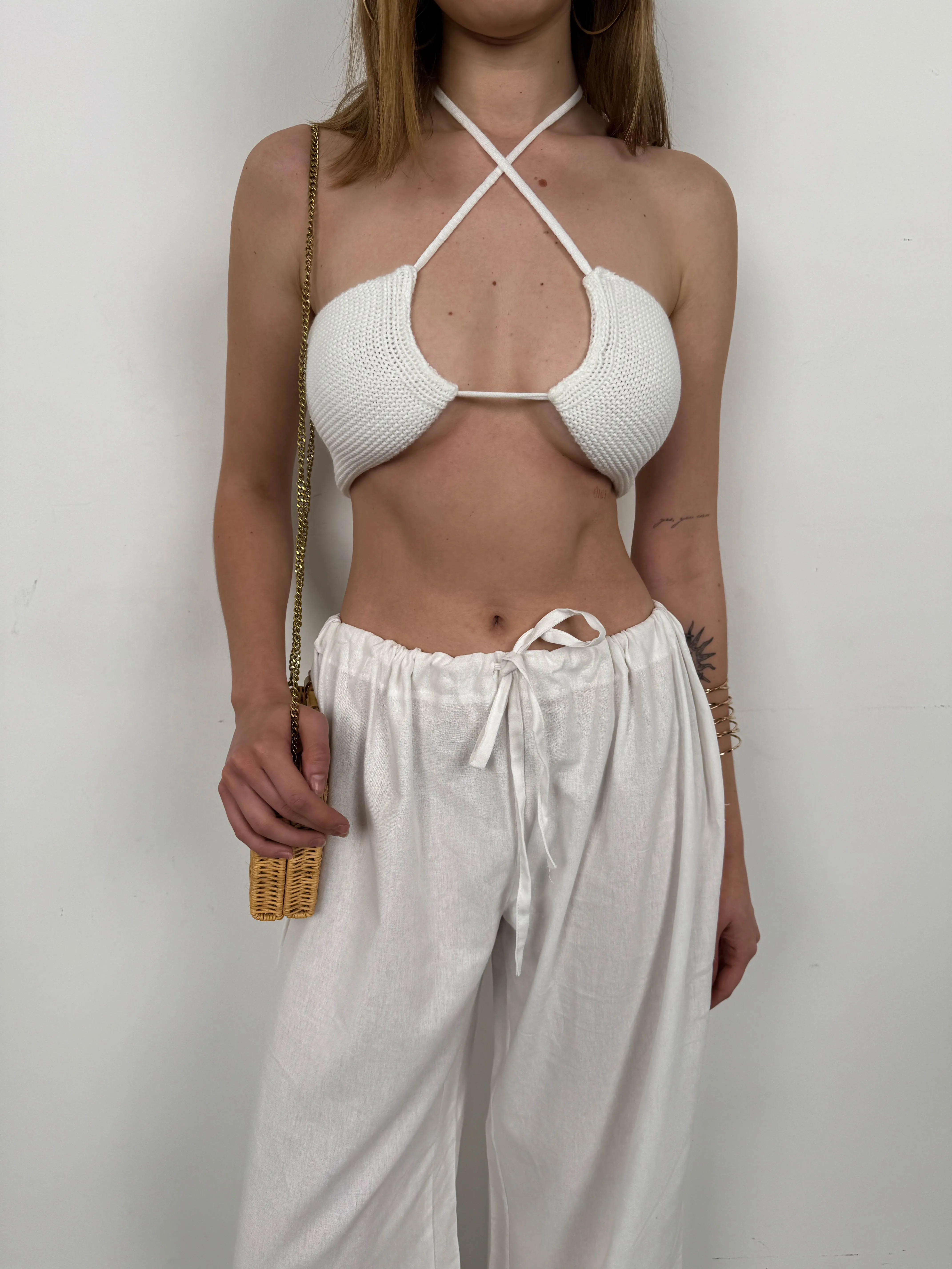 Knit Tie Bralette-Top