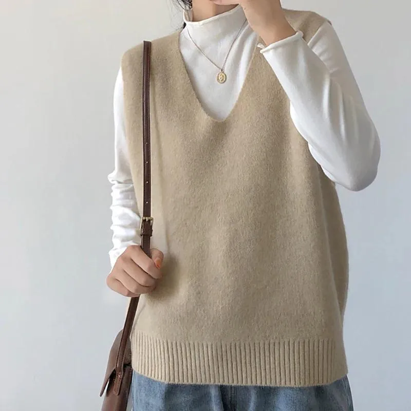 Knitted Sleeveless V-Neck Sweater Vest