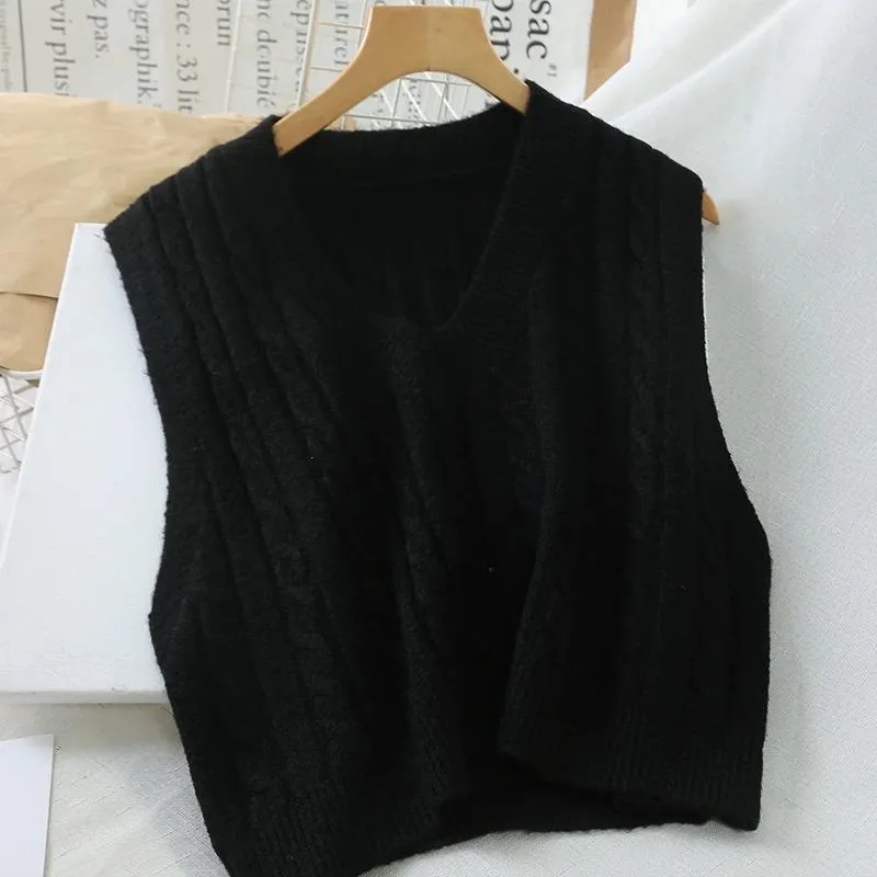 Knitted Sleeveless V-Neck Sweater Vest