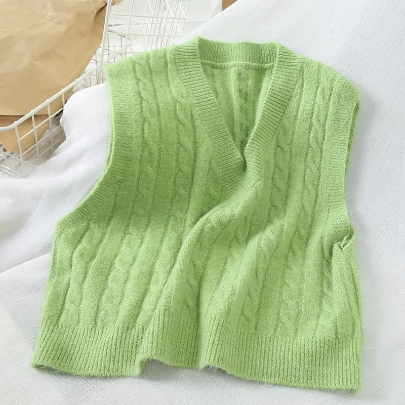 Knitted Sleeveless V-Neck Sweater Vest