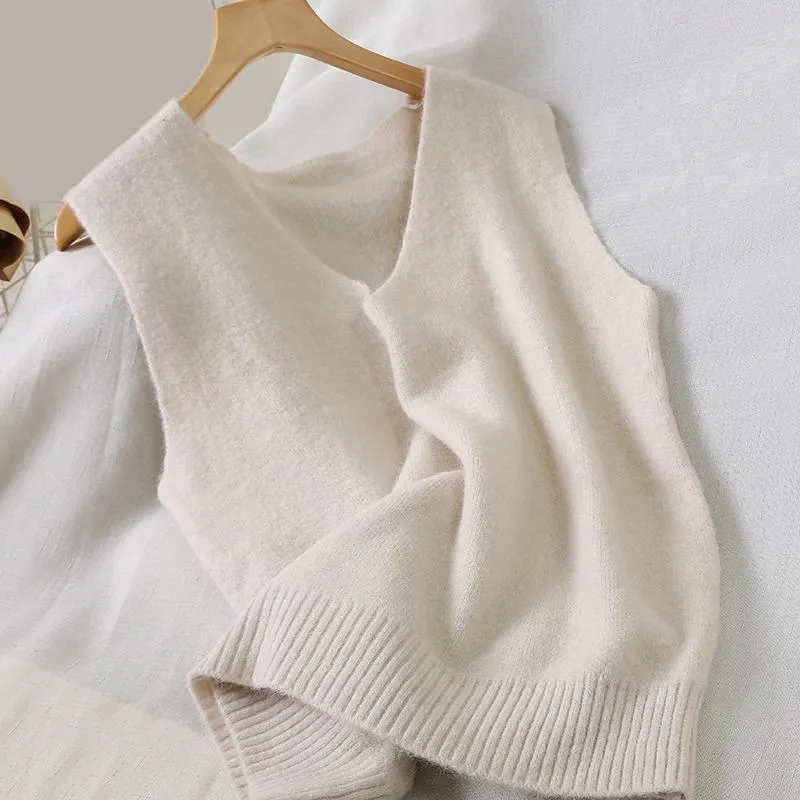 Knitted Sleeveless V-Neck Sweater Vest