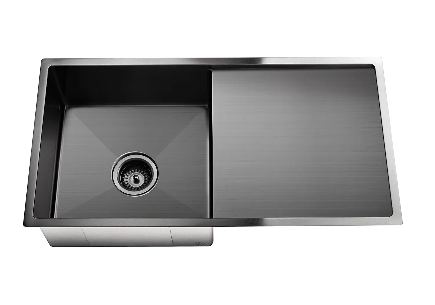 Lavello Kitchen Sink - Single Bowl & Drainboard 840 x 440 - PVD Gunmetal Black