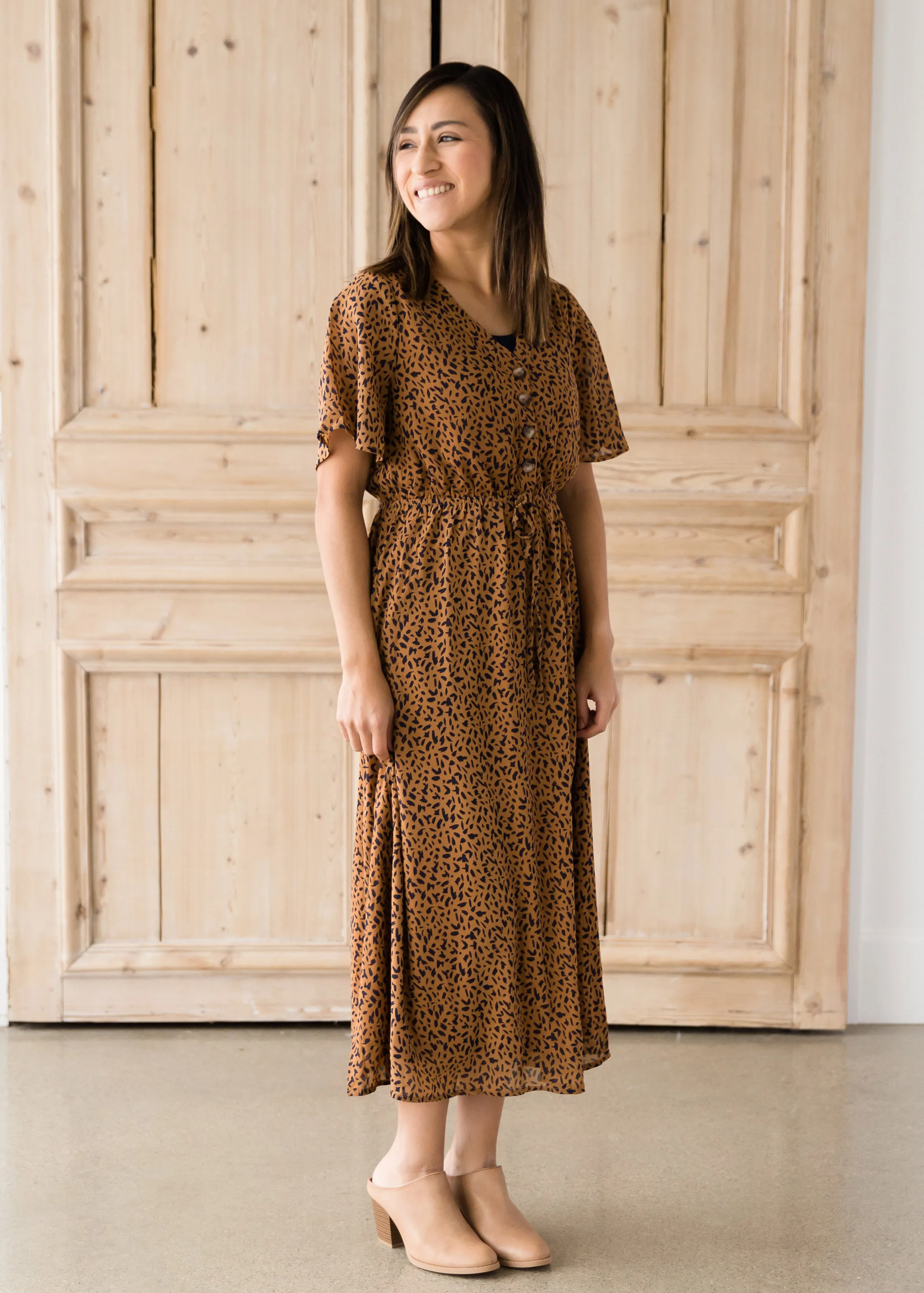 Leopard Print Midi Dress - FINAL SALE