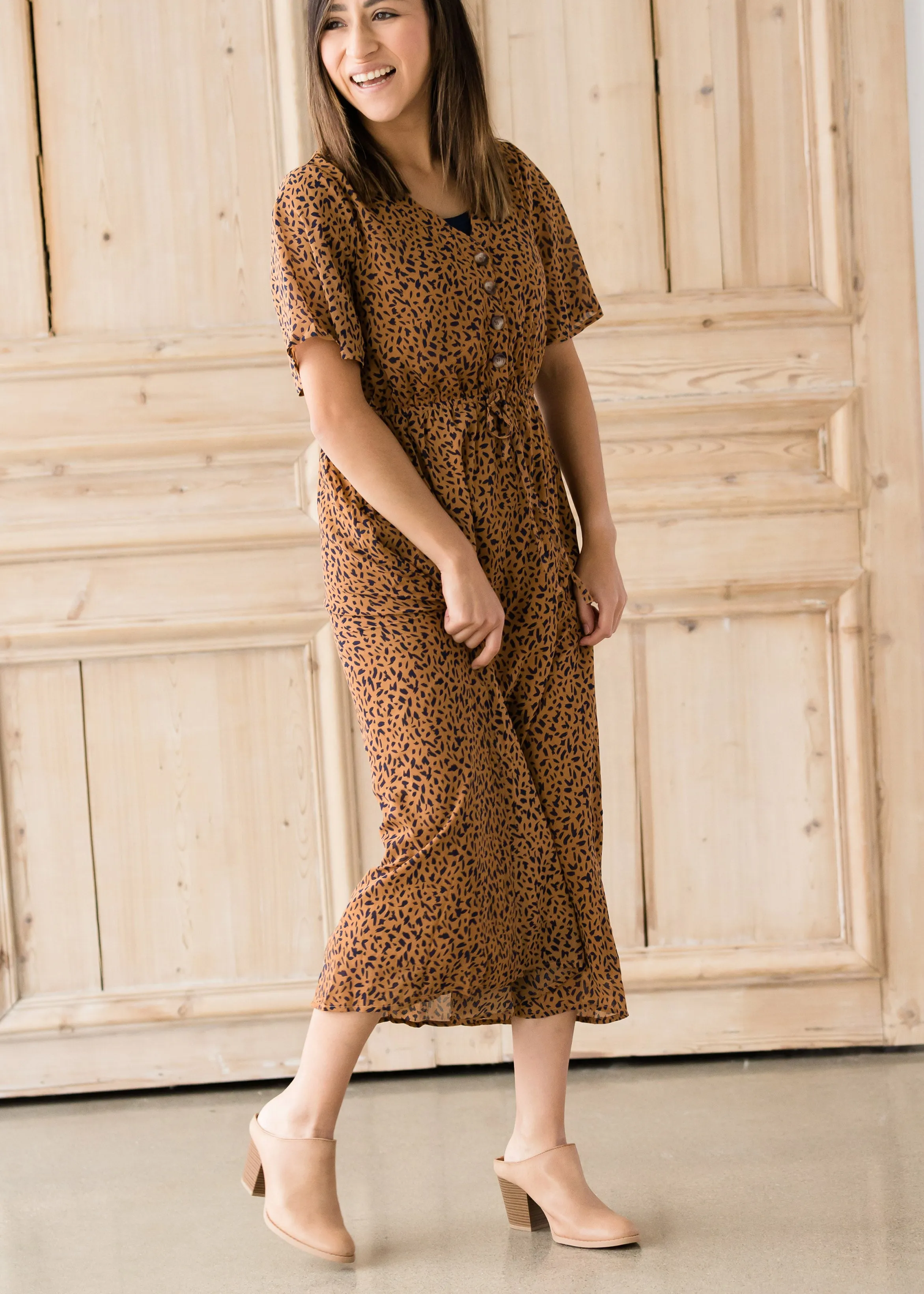 Leopard Print Midi Dress - FINAL SALE