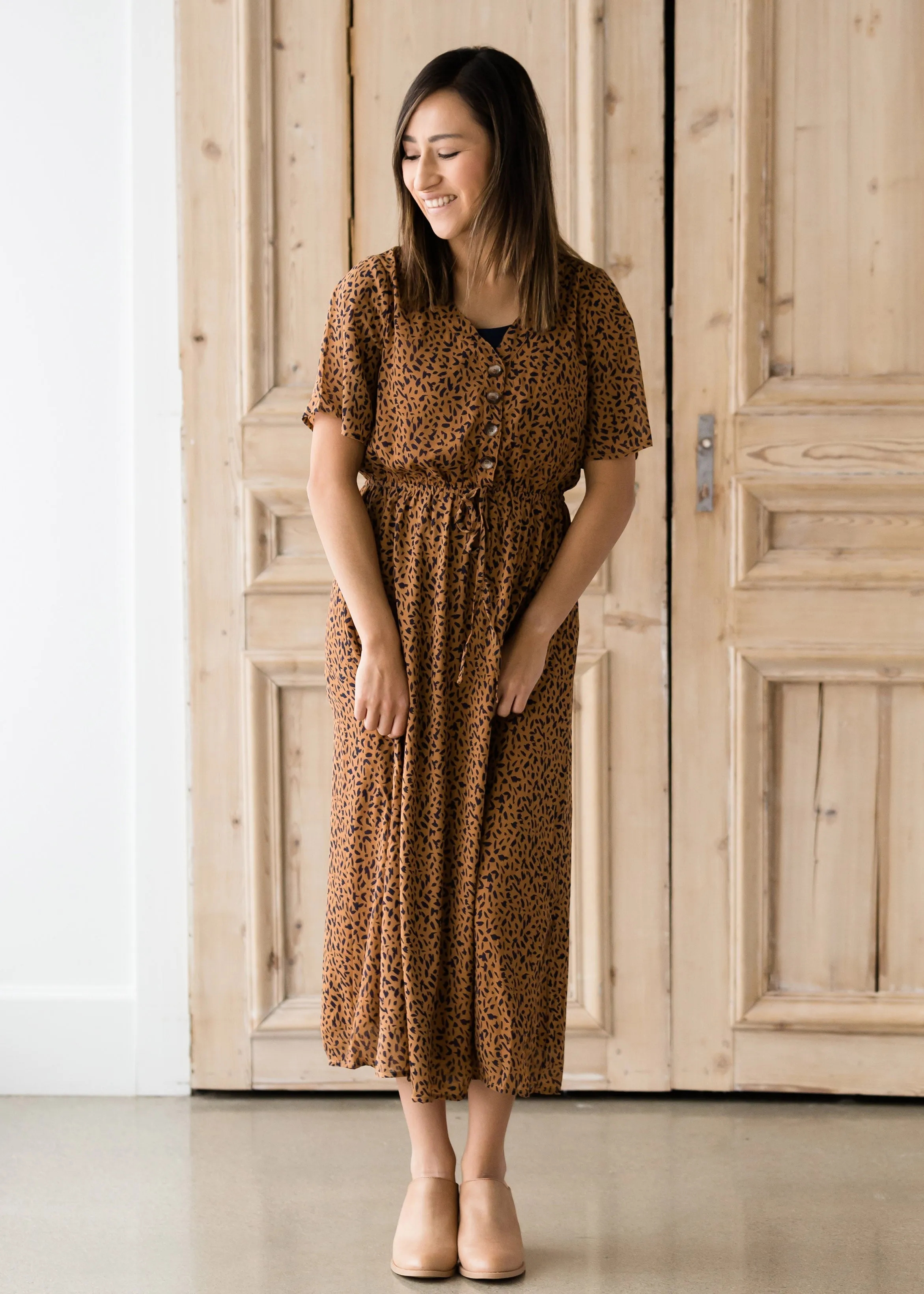 Leopard Print Midi Dress - FINAL SALE