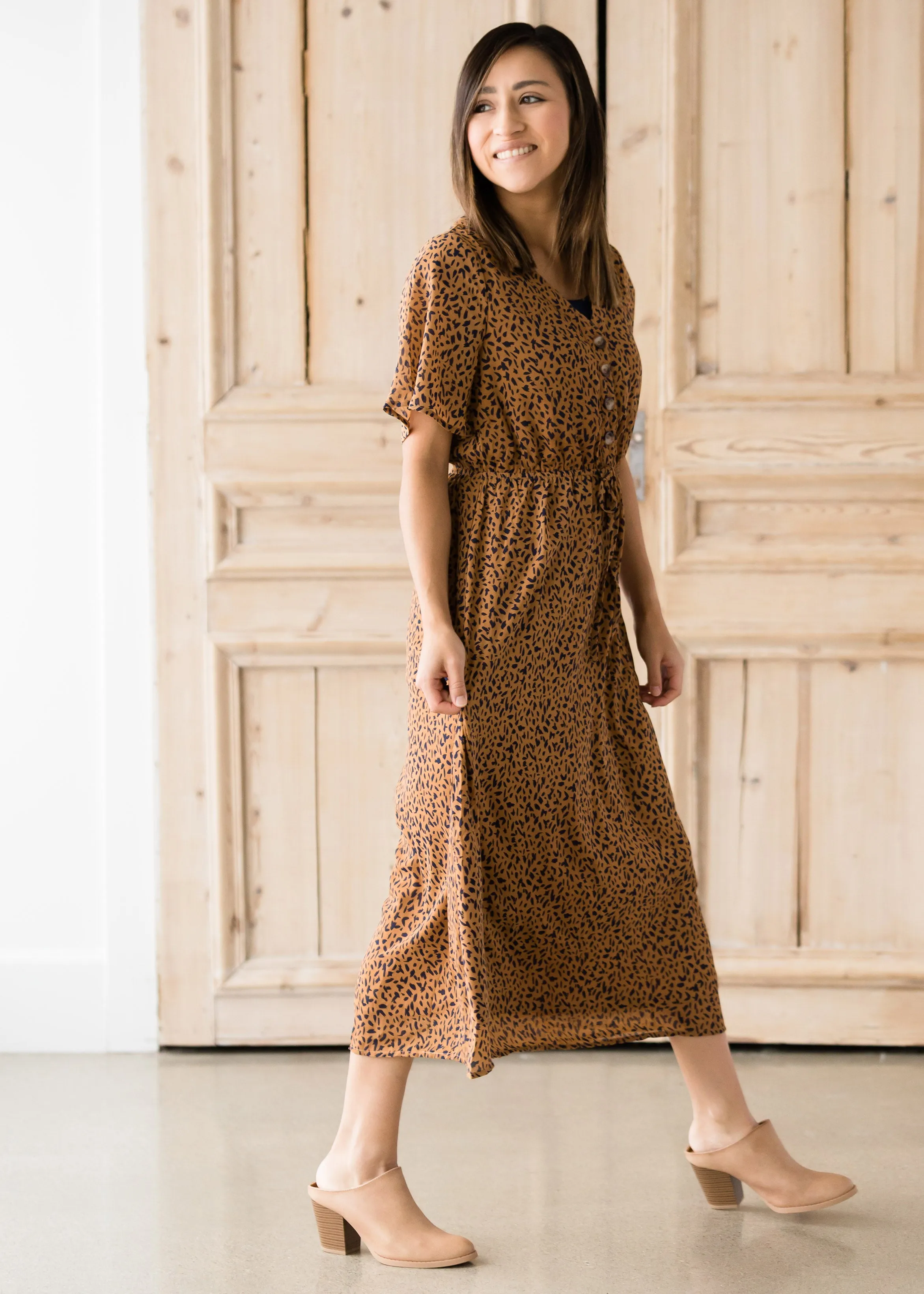 Leopard Print Midi Dress - FINAL SALE