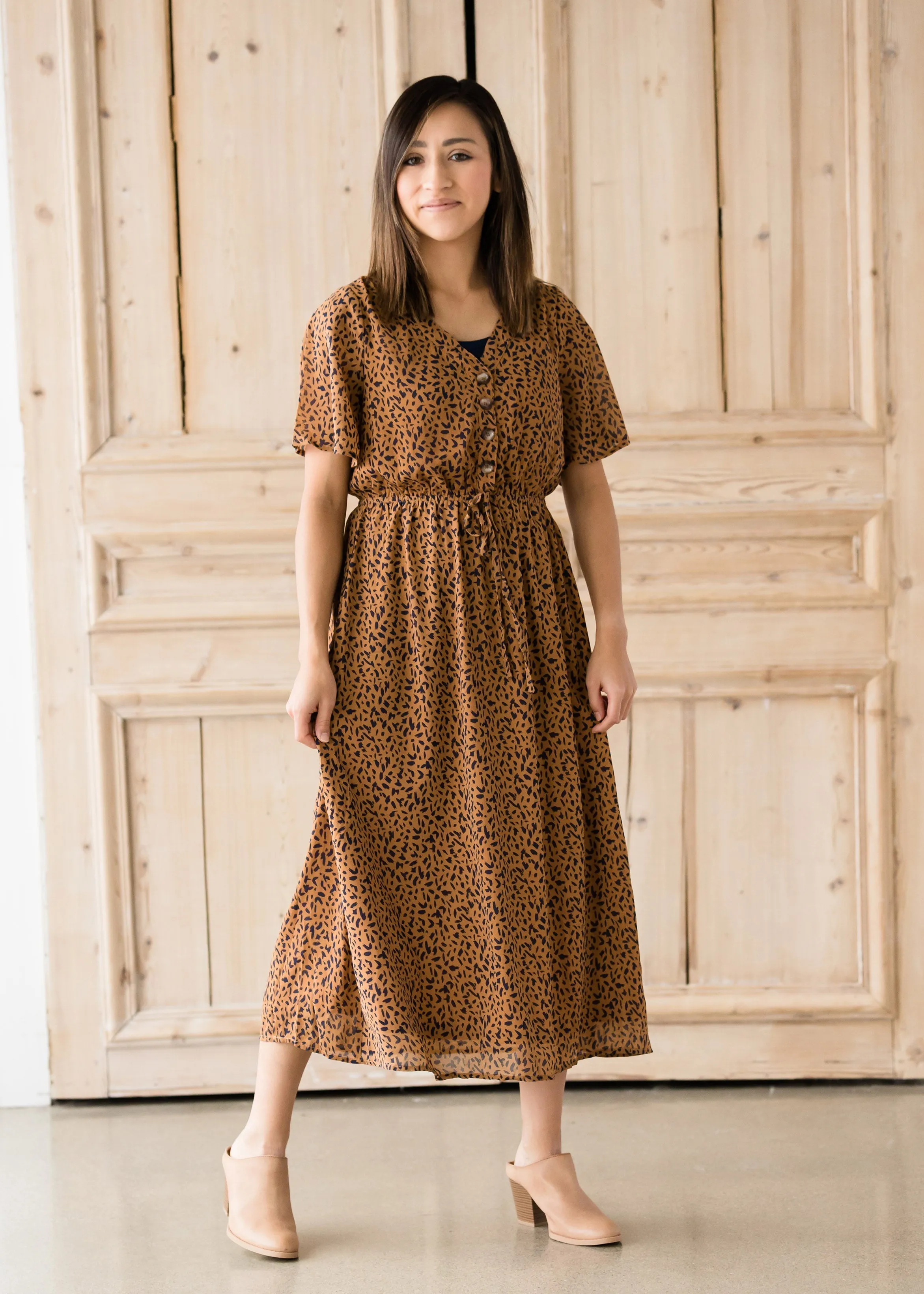 Leopard Print Midi Dress - FINAL SALE