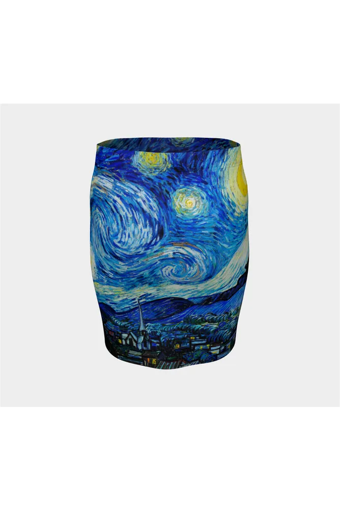 Let's Gogh Starry Nights Fitted Skirt