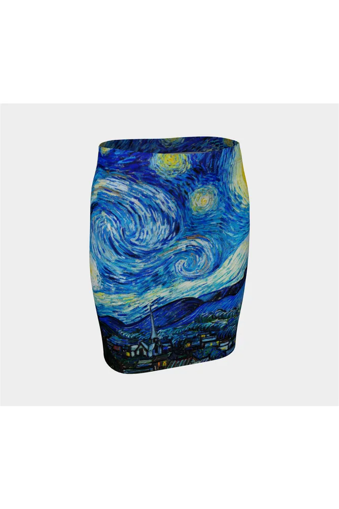 Let's Gogh Starry Nights Fitted Skirt