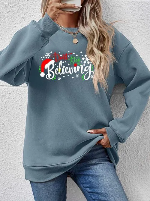 Letter Graphic Long Sleeve Sweatshirt