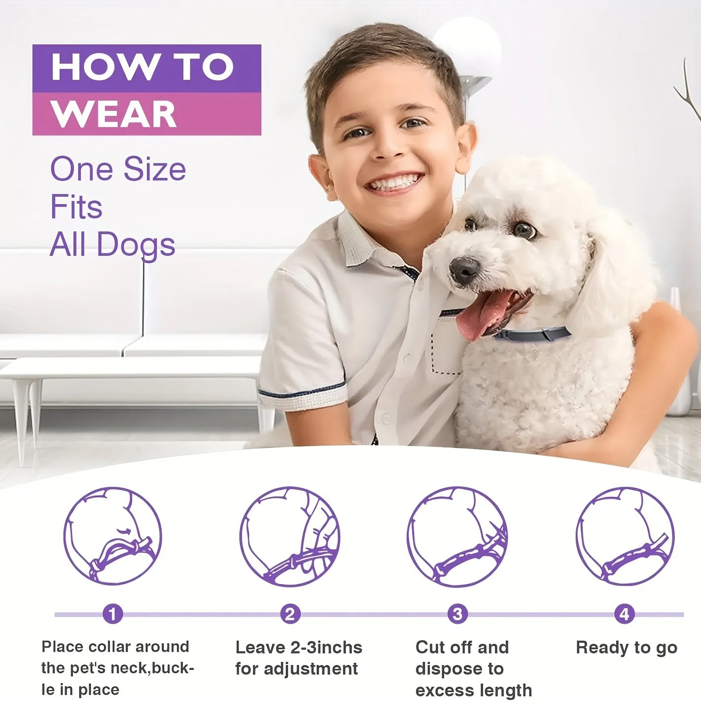 LongLasting Anxiety Relief Collar for Small Medium and Large Dogs