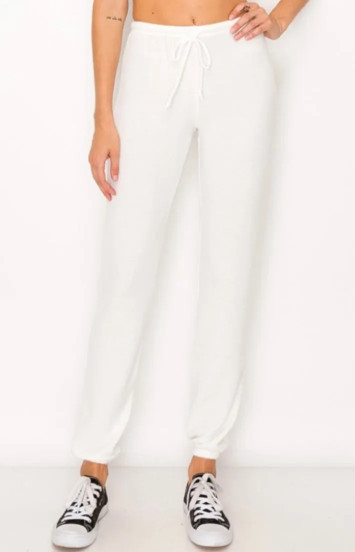 Lounge comfy and cozy pants with elastic drawstring pants with elastic at ankles- Ocean