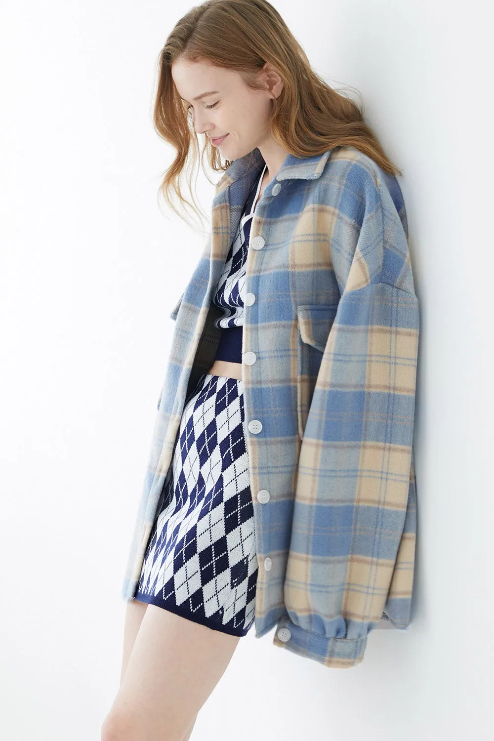 Lydia Oversized Shacket in Plaid