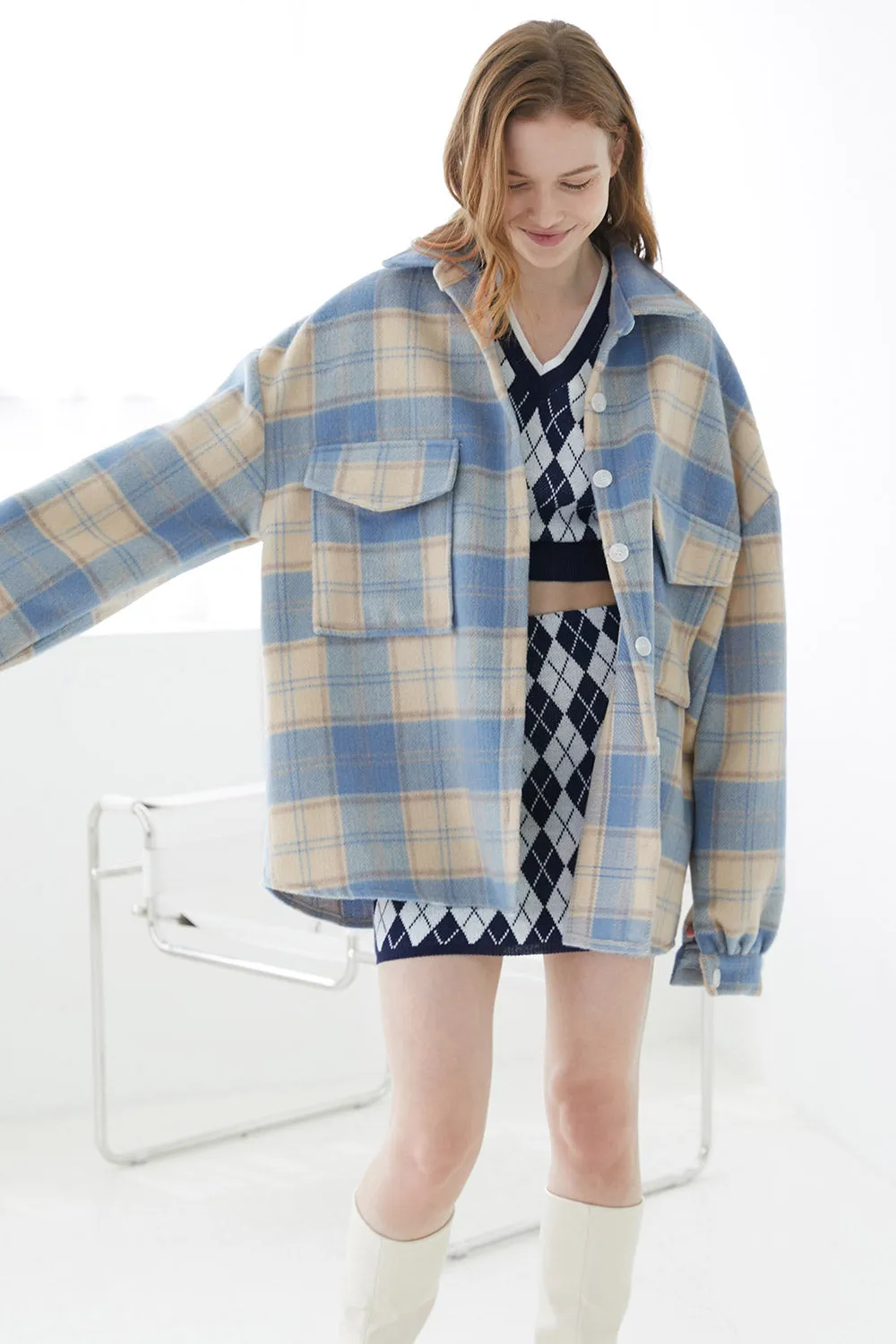 Lydia Oversized Shacket in Plaid