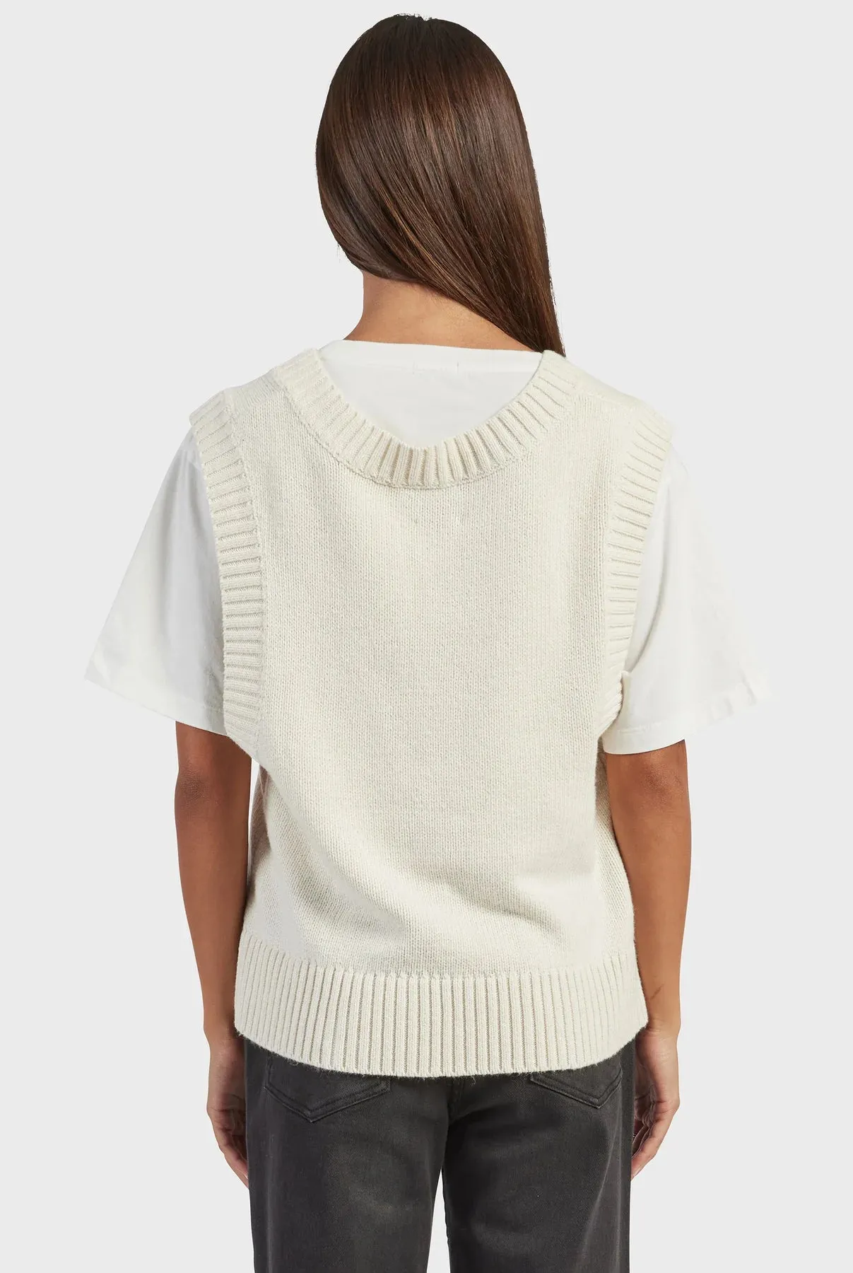 Malibu Knit Vest in Winter White