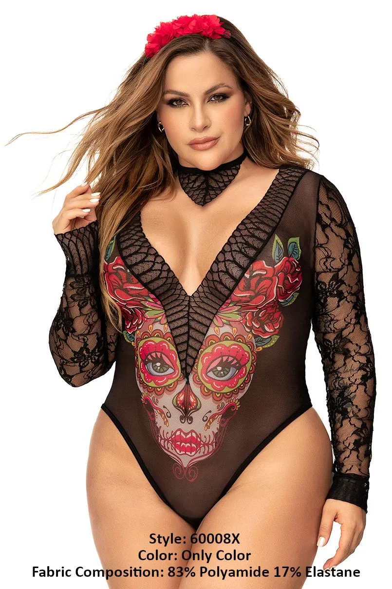 Mapale 60008X Curvy Size Costume Sexy Catrina Color Only Color