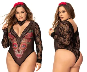 Mapale 60008X Curvy Size Costume Sexy Catrina Color Only Color