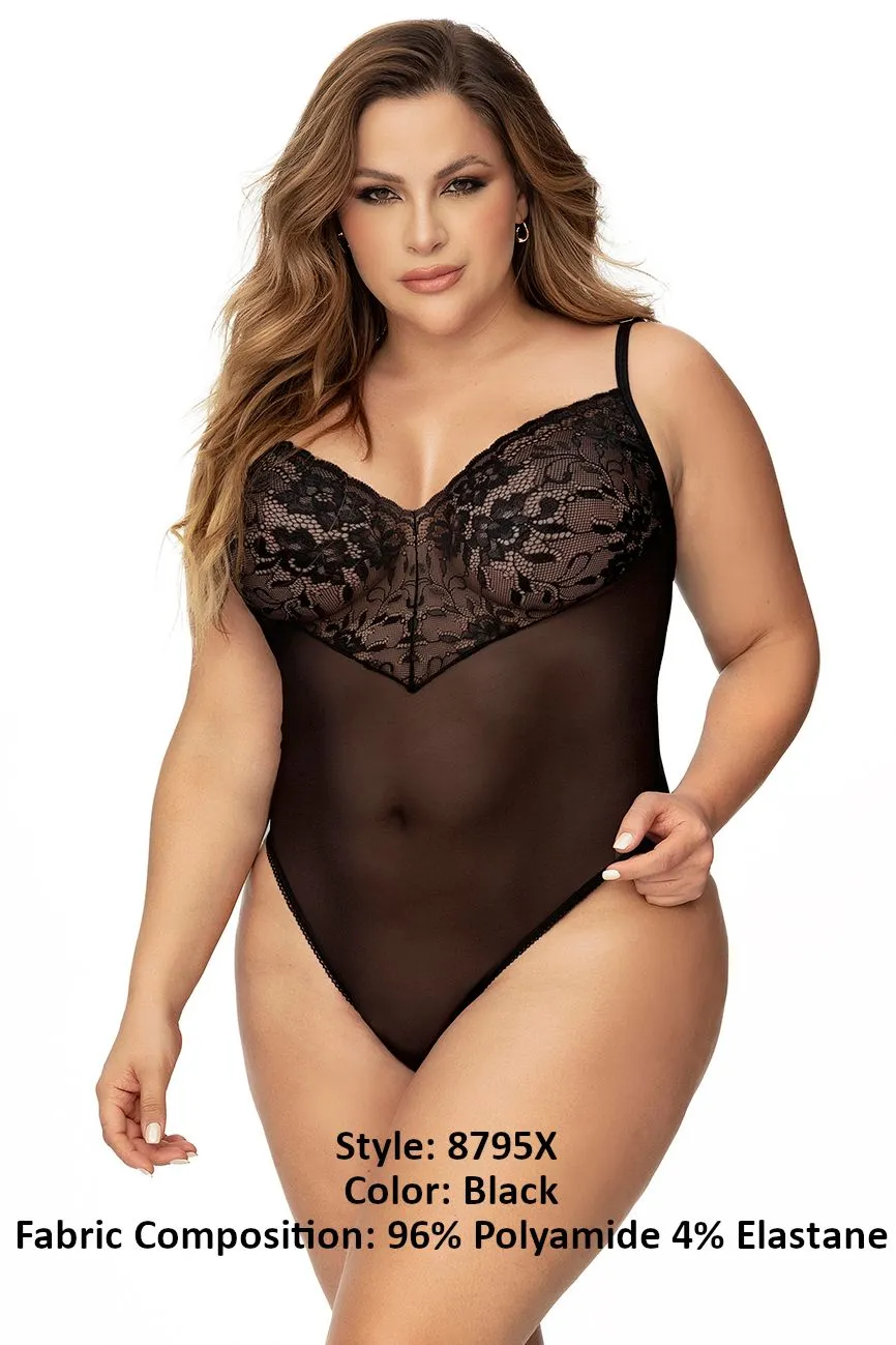 Mapale 8795X Curvy Size Bodysuit Color Black