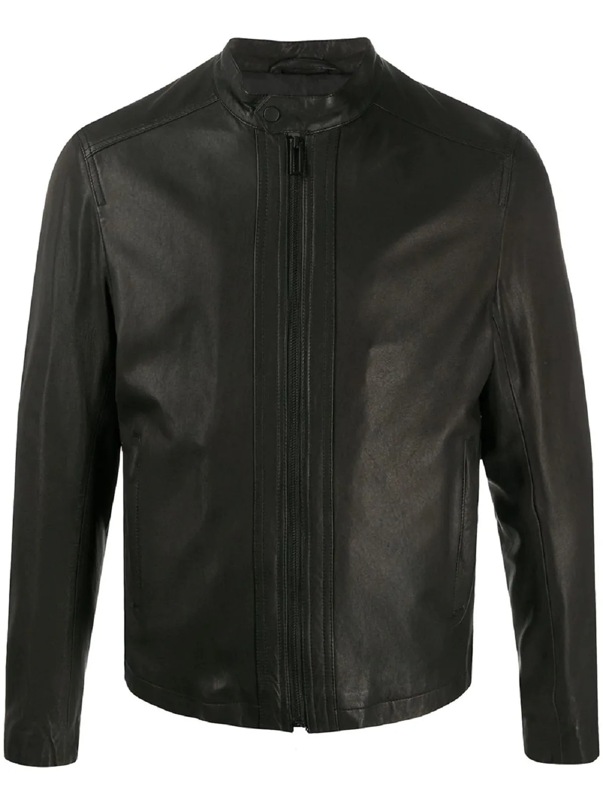 Men Wood Brown Leather Jacket