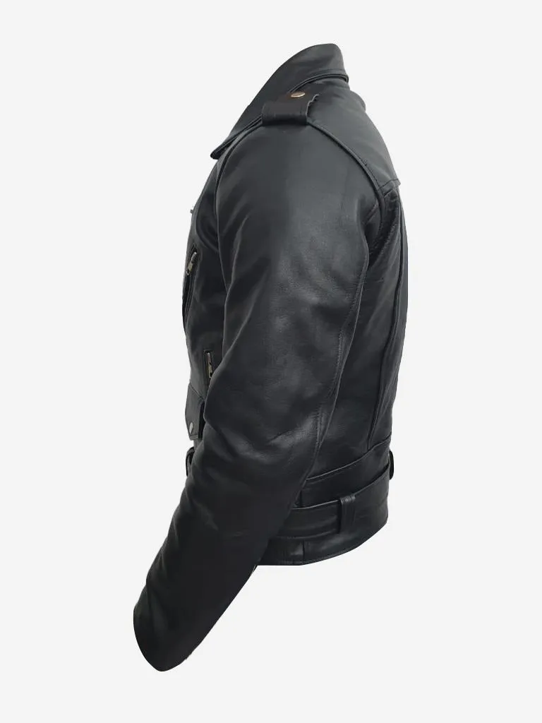 Mens Leather Jacket Genuine Cowhide Premium Quality Motorcycle Coat Fashion Motorbike Jacket