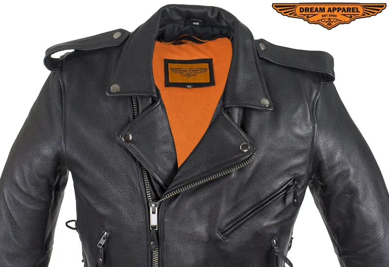 Mens Motorcycle Jacket With 1 Piece Panel For Patches