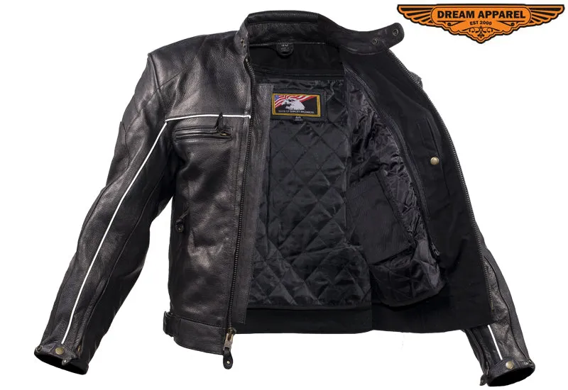 Mens Racer Jacket With Adjustable Velcro