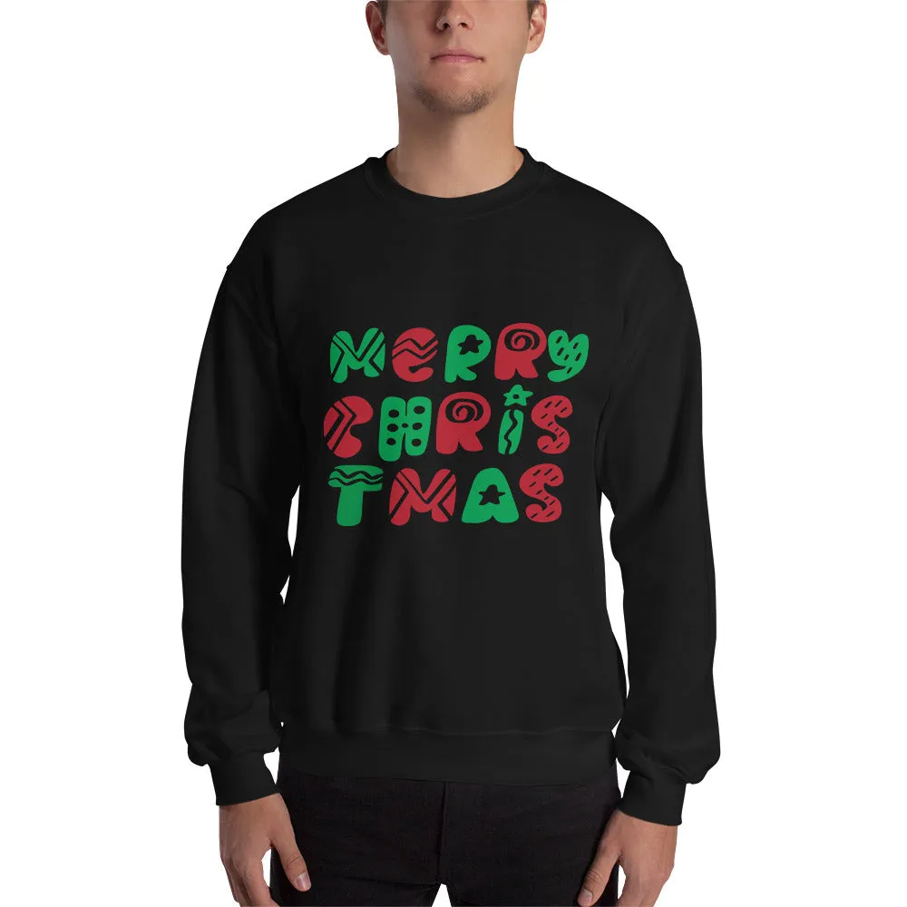 Merry Christmas Typography Men's Sweatshirt