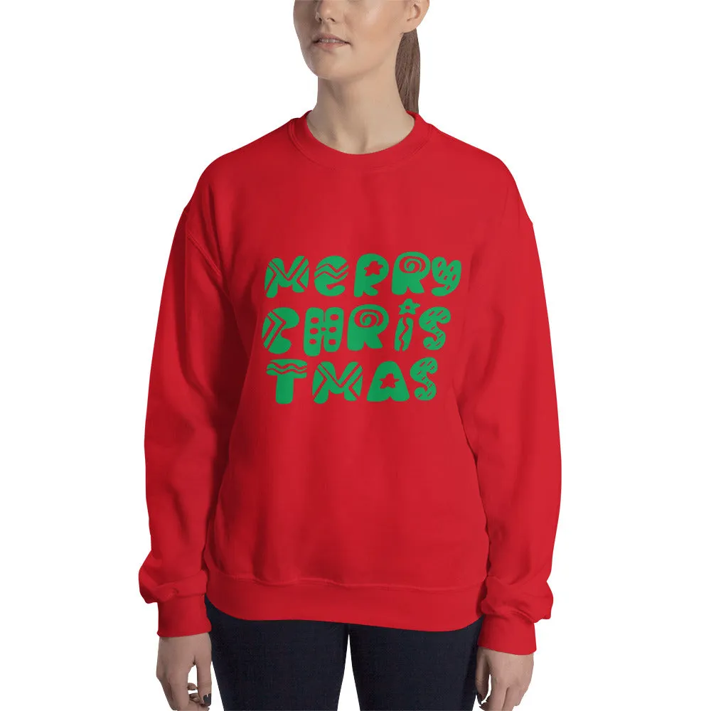 Merry Christmas Typography Women's Sweatshirt