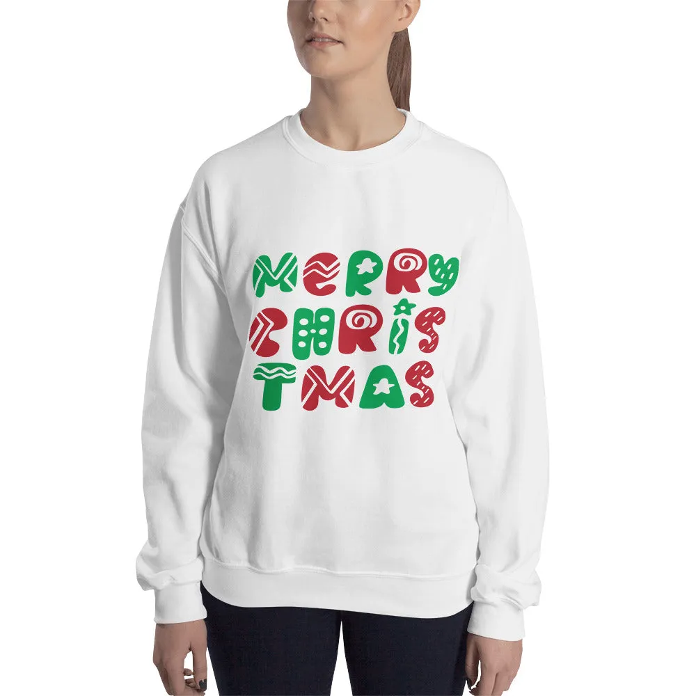 Merry Christmas Typography Women's Sweatshirt