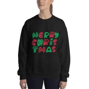 Merry Christmas Typography Women's Sweatshirt