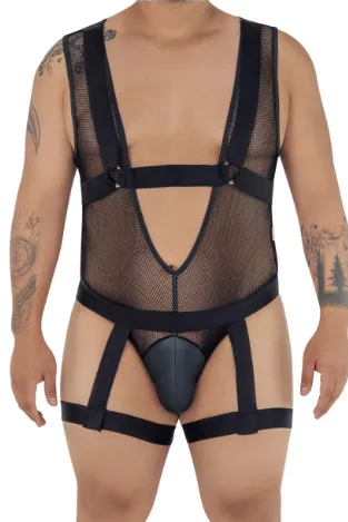 Mesh Garter Bodysuit - Plus