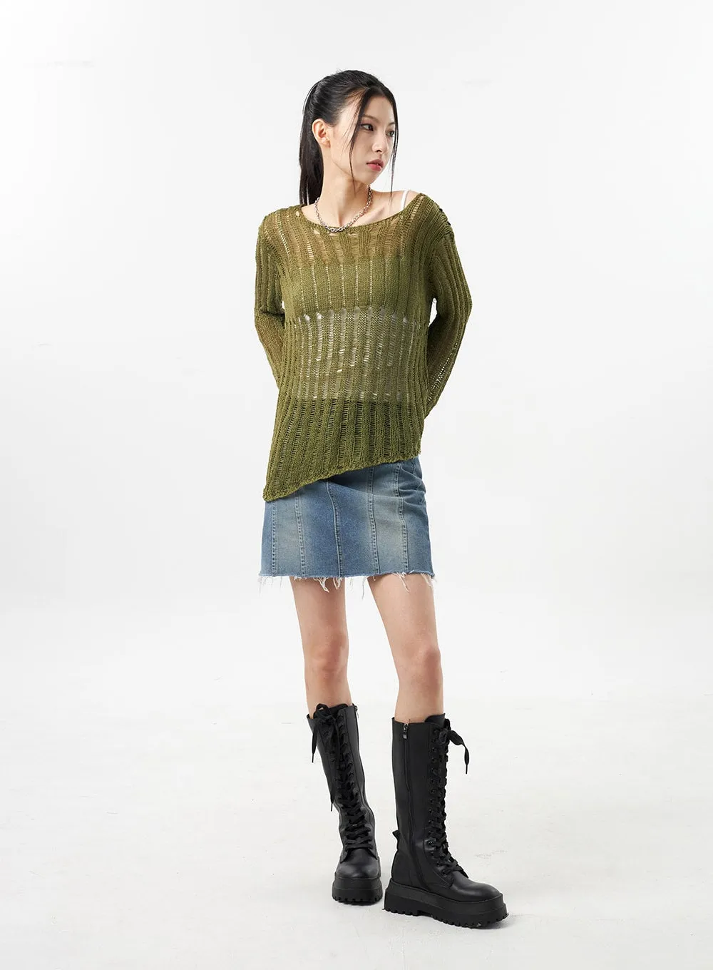 Mesh Sweater CU309