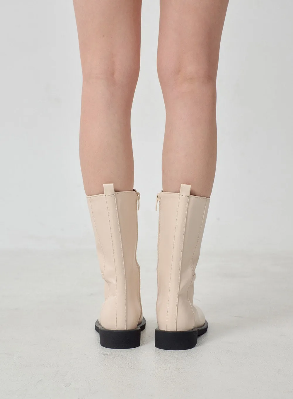 Mid-Calf Side Zip-Up Boots OJ300