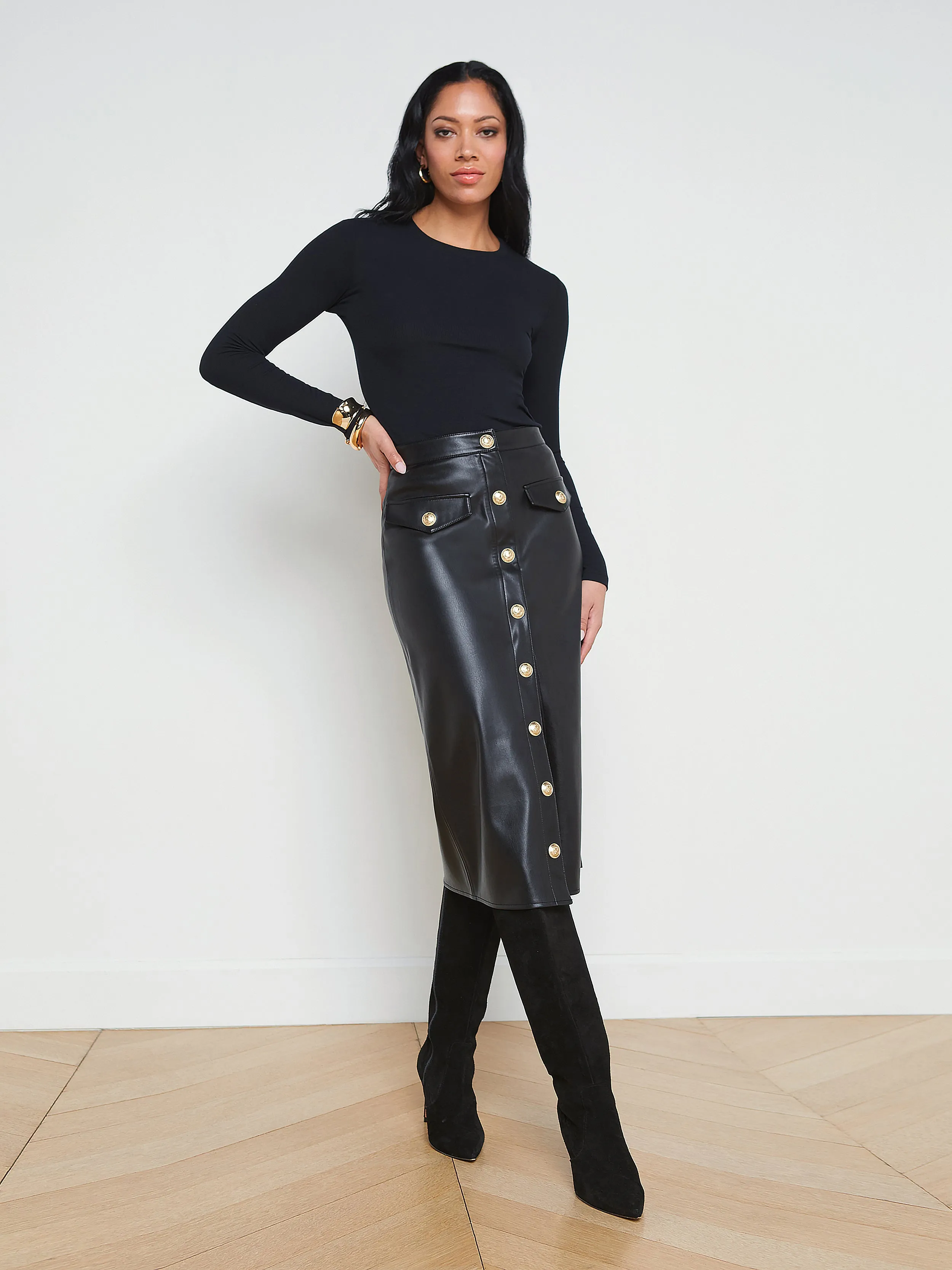 Milann Vegan Leather Skirt