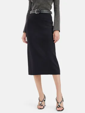 Minimalist Wool Midi Skirt