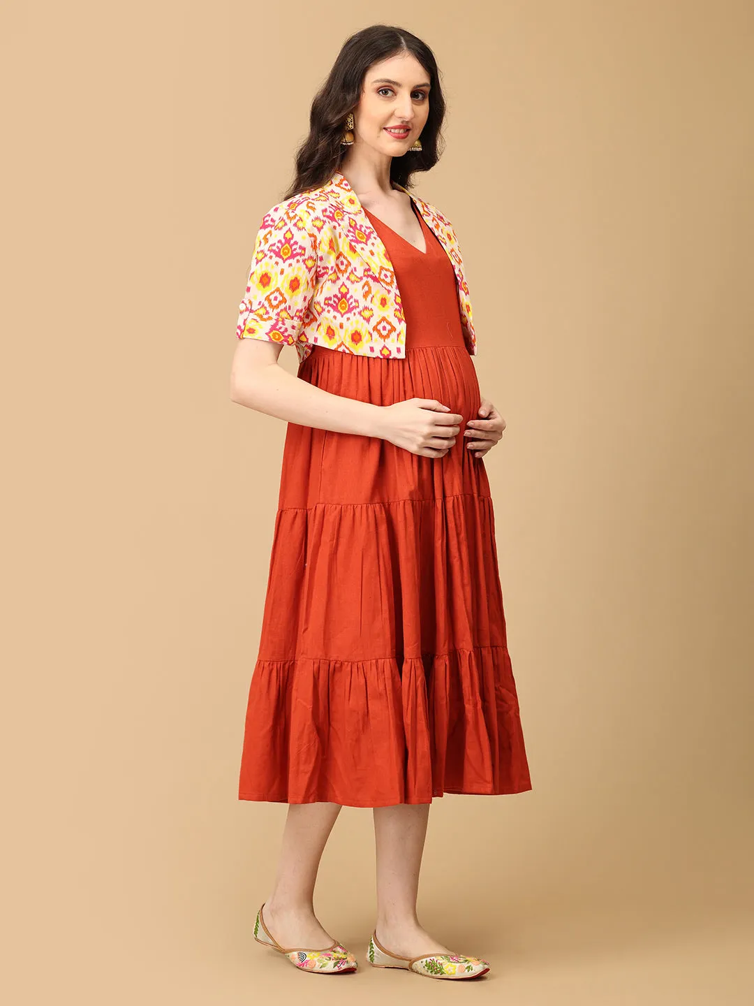 Modern Maven Maternity and Nursing Shacket Dress