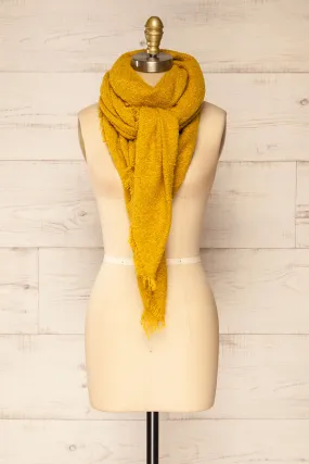 Mohaire Yellow | Soft Knit Scarf