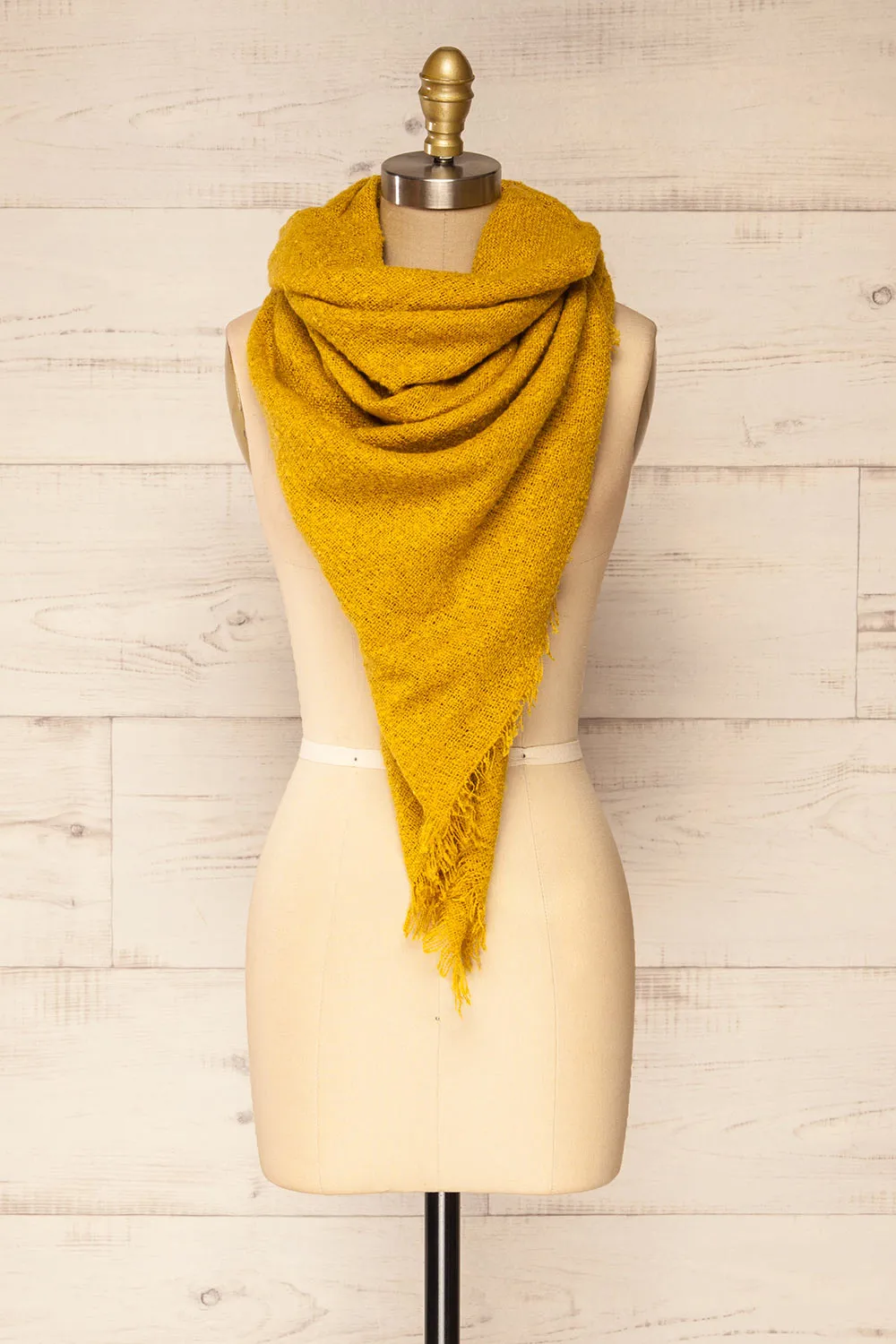 Mohaire Yellow | Soft Knit Scarf