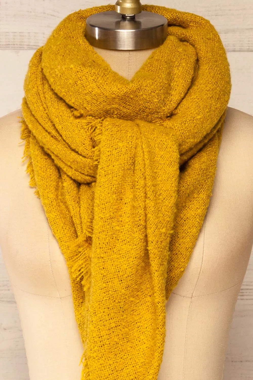 Mohaire Yellow | Soft Knit Scarf