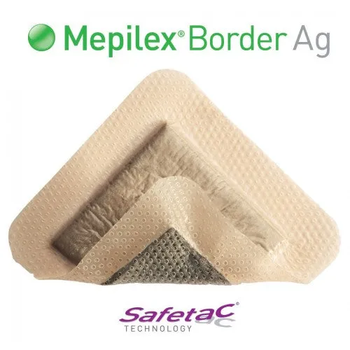 Molnlycke 395200 Mepilex Border Ag Dressing, 7.5cm x 7.5cm