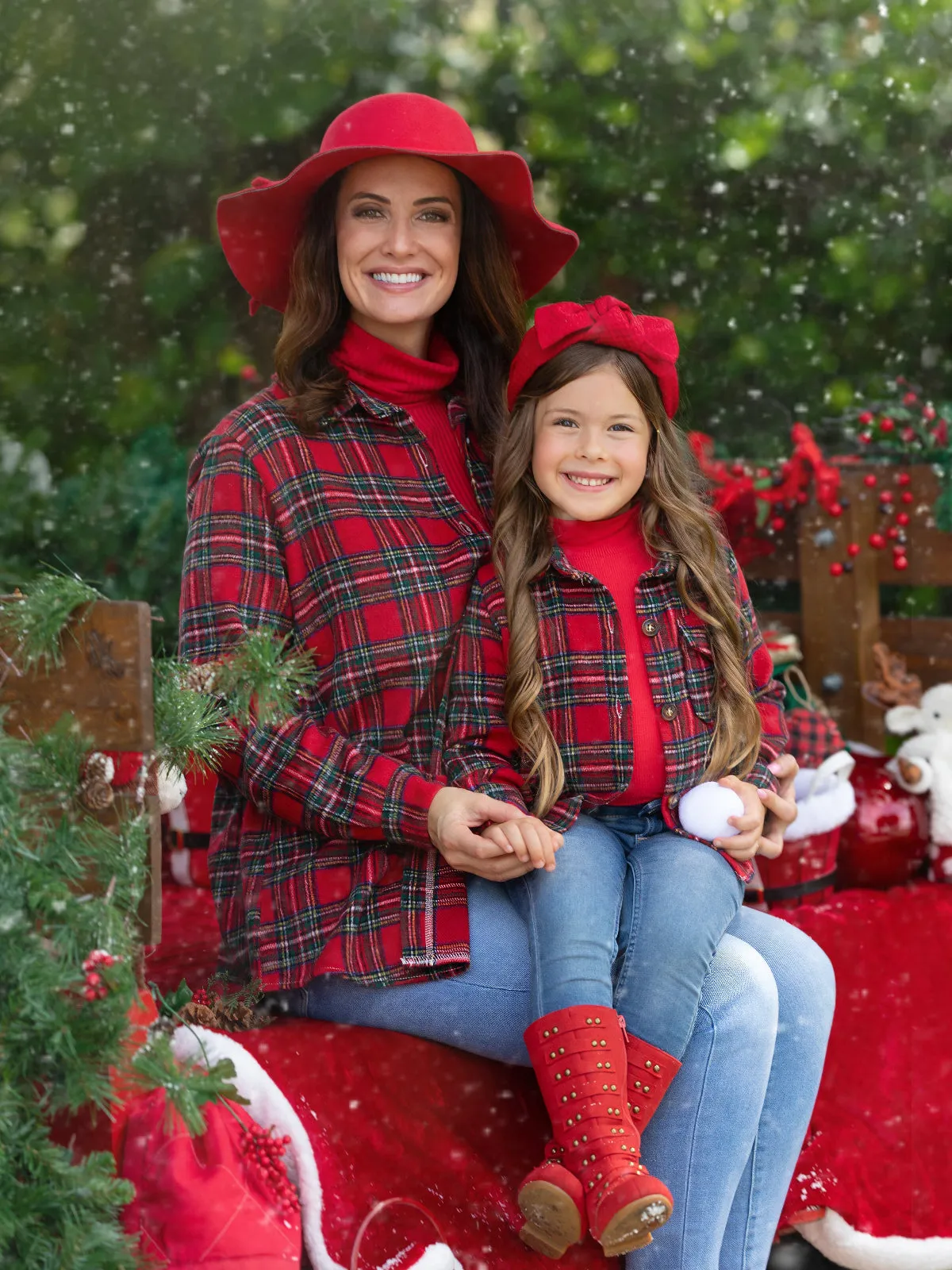 Mommy and Me Winter Plaid Flannel Shacket