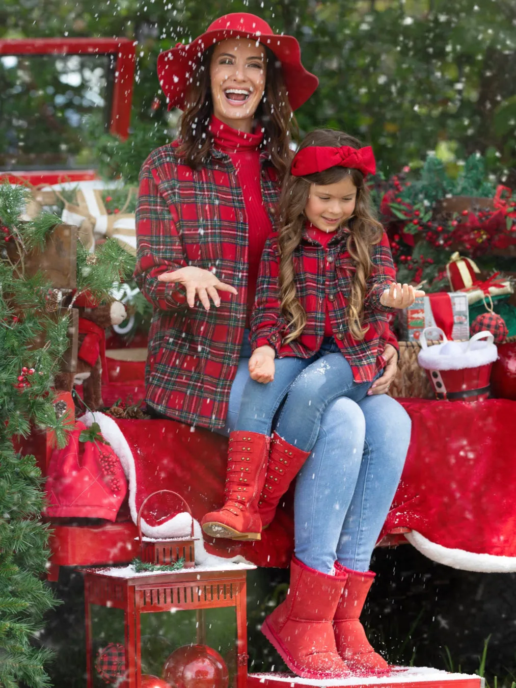 Mommy and Me Winter Plaid Flannel Shacket