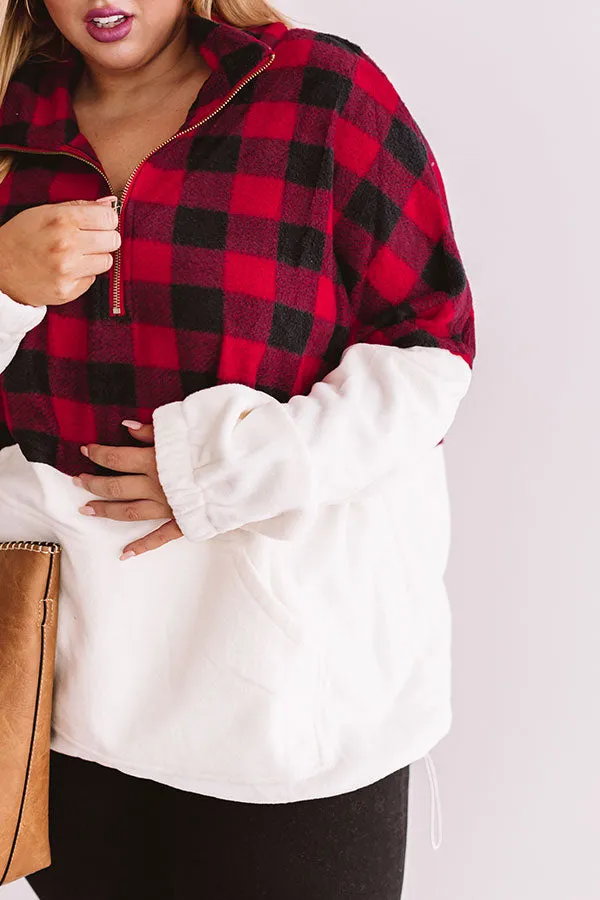 Monday Espressos Plaid Pullover In Cream Curves