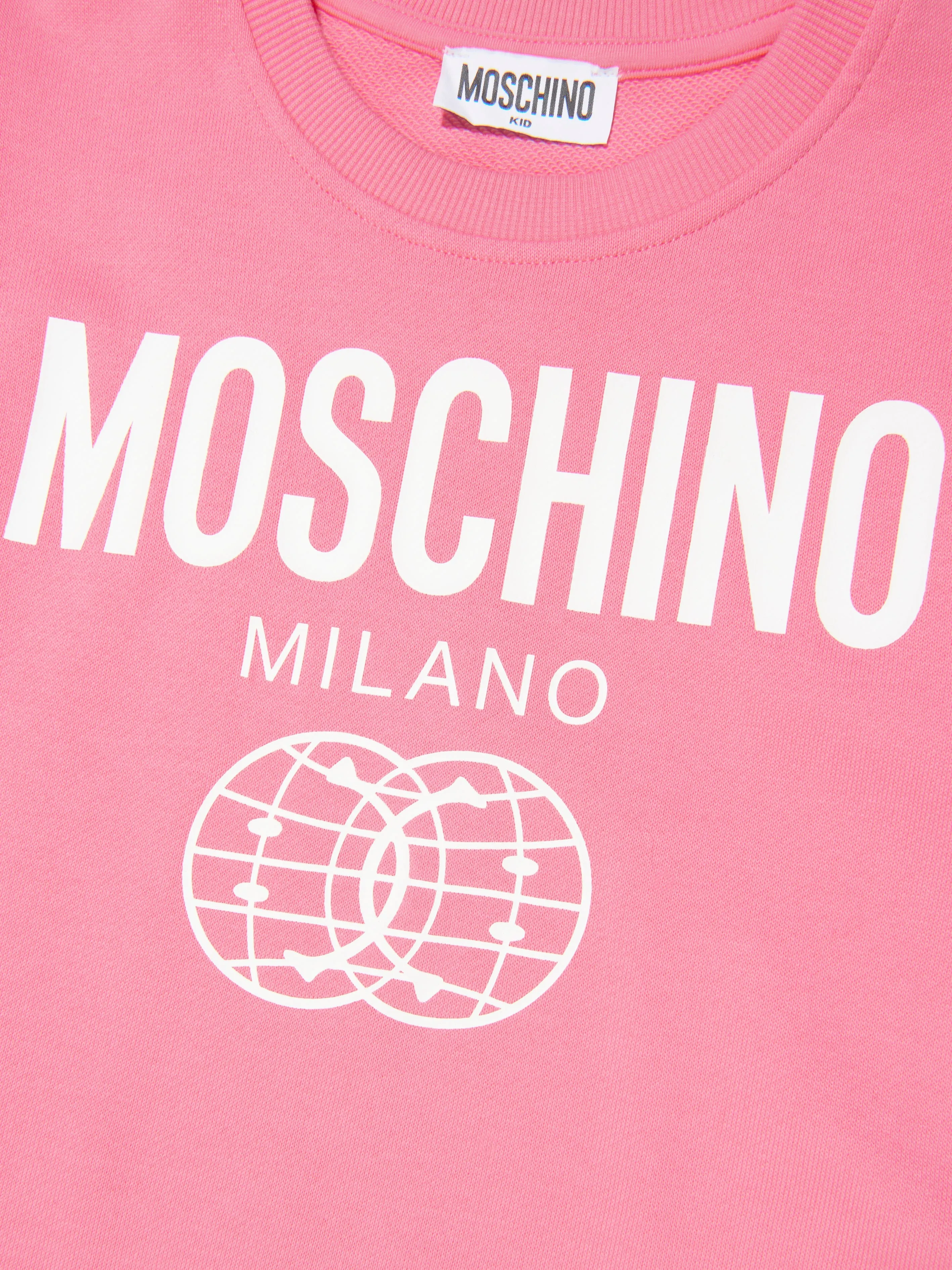 Moschino Girls Milano Logo Sweater Dress in Pink