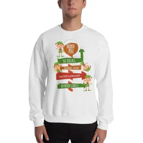 North Pole Sign Board Men's Sweatshirt