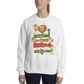 North Pole Sign Board Women's Sweatshirt