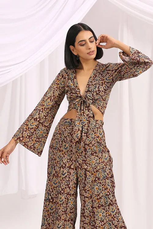 Okhai 'Nazanin' Hand Block Printed Kalamkari Co-ord Set