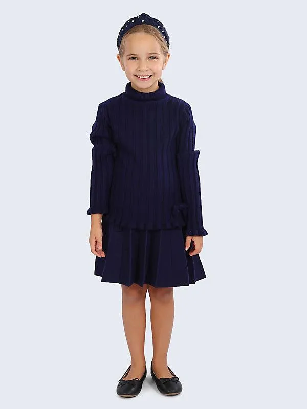 One Friday Navy Blue Solid Jumper