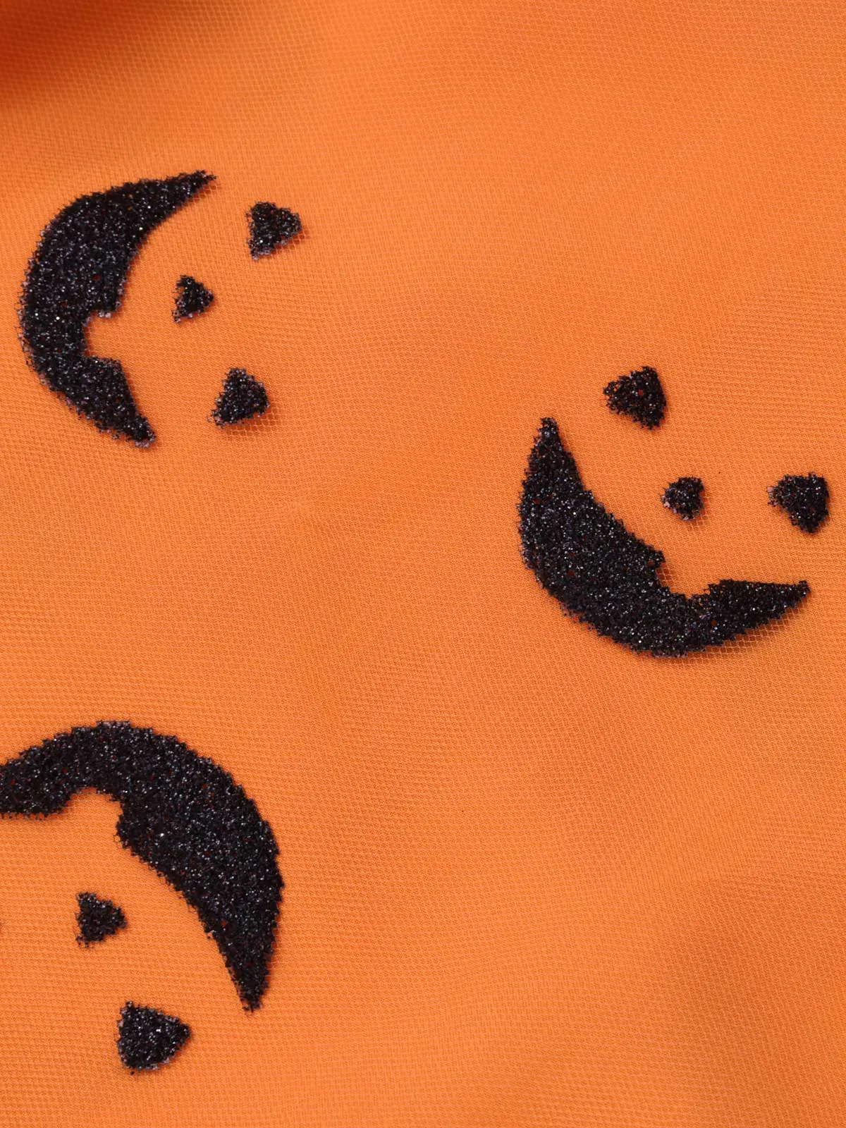 Orange 1940s Halloween Smiley Face Mesh Suspender Skirt